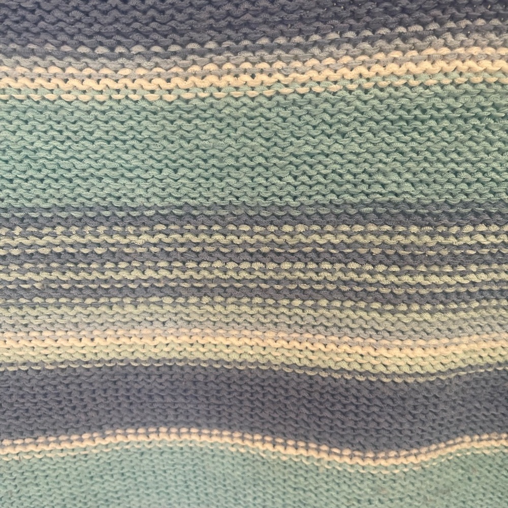 Women's Striped Blue Sweater - Picture 2 of 3